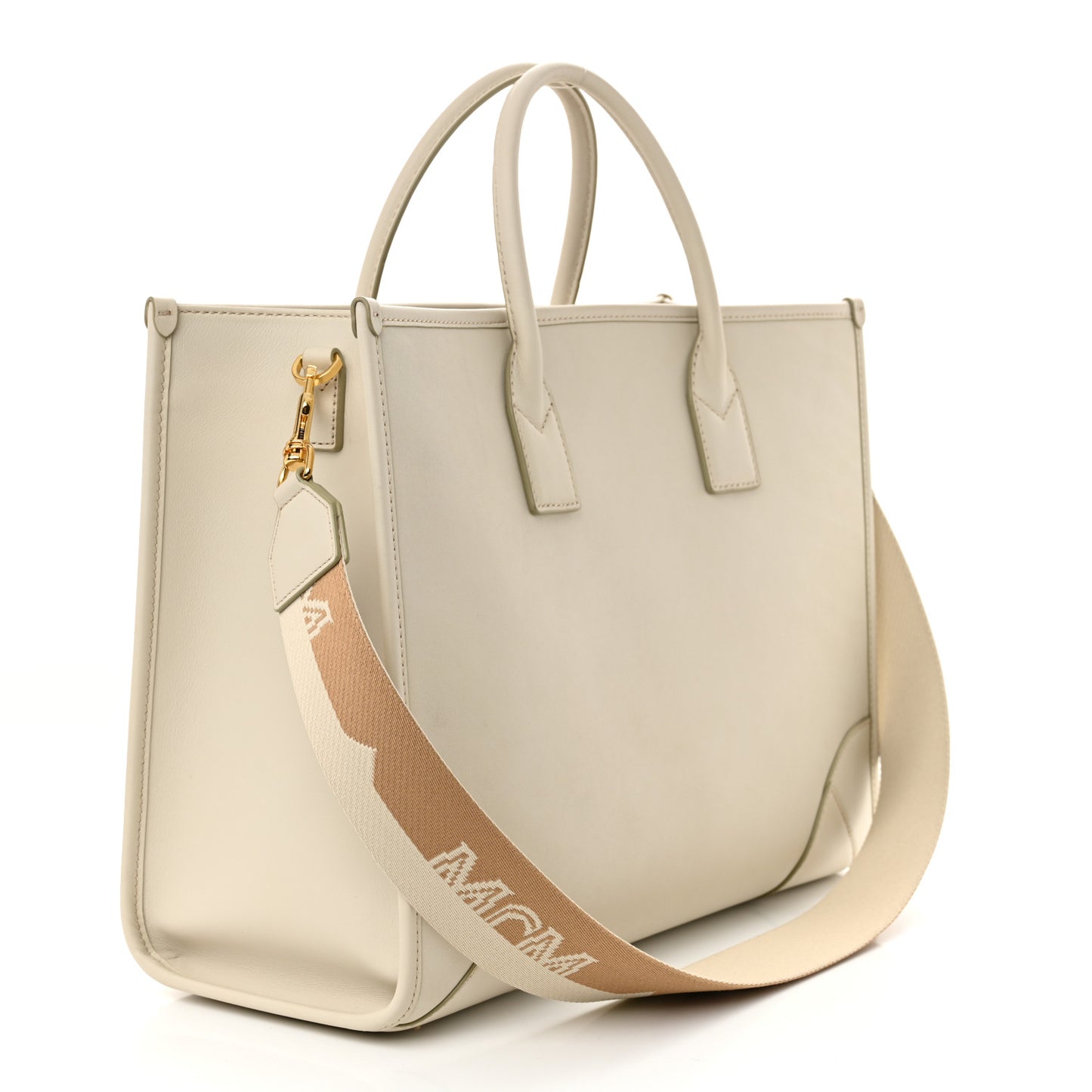 Calfskin Large Munchen Tote White