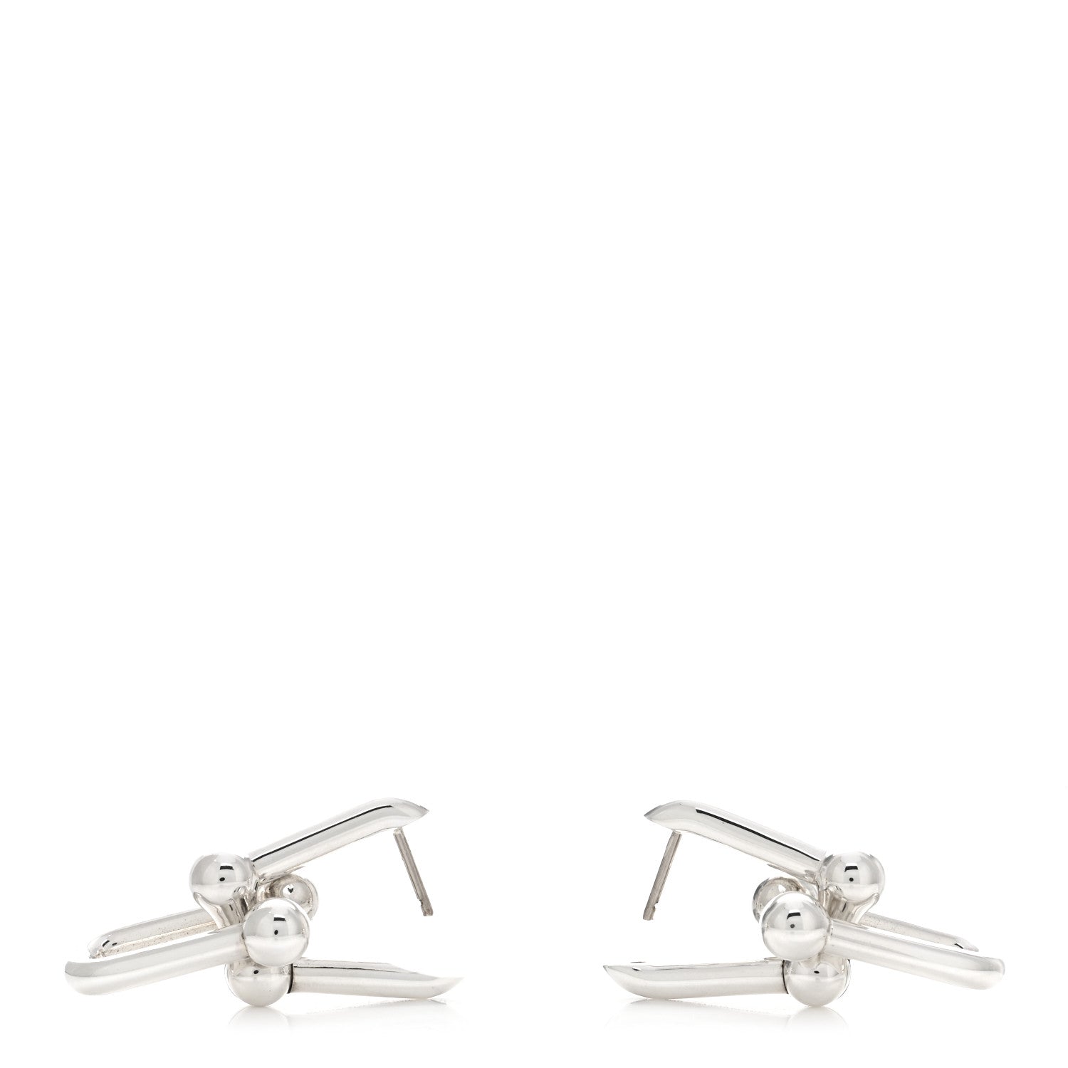 Tiffany Sterling Silver Large HardWear Link Earrings 3 of 4