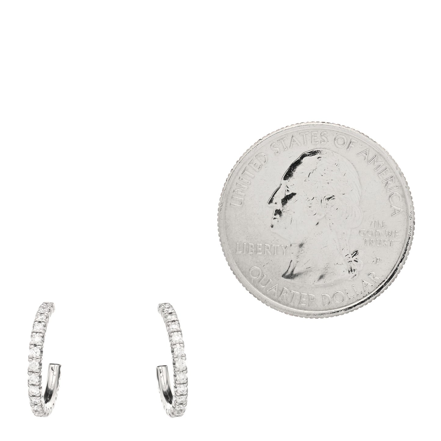 18K White Gold Diamond Small Etincelle De Cartier Hoop Earrings