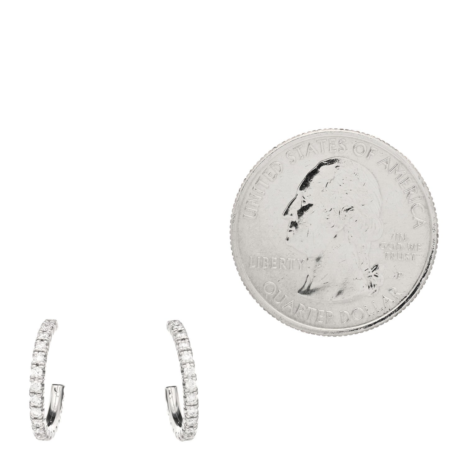 Cartier 18K White Gold Diamond Small Etincelle De Cartier Hoop Earrings 2 of 5