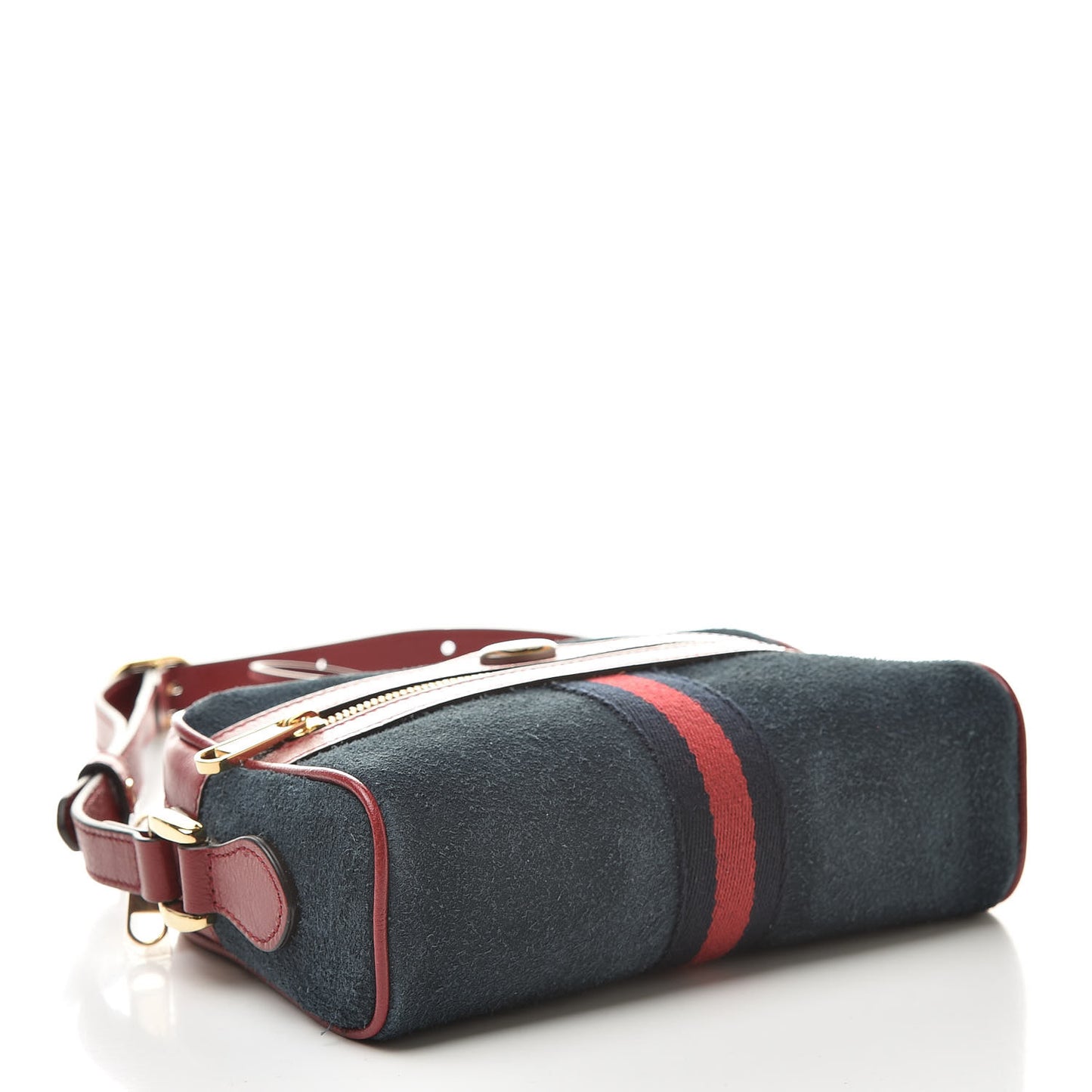 Suede Calfskin Web Mini Ophidia Shoulder Bag New Blue Romantic Cherry