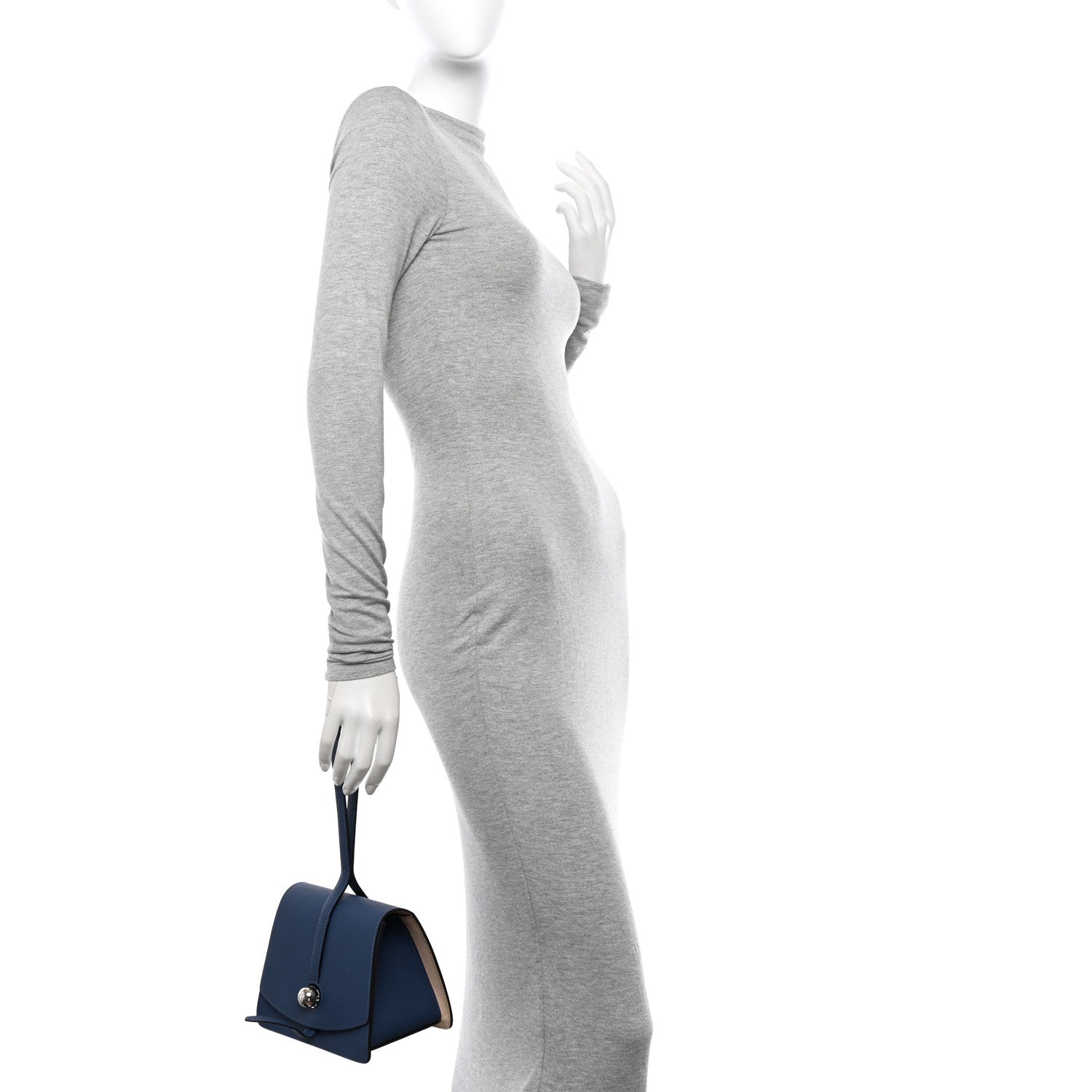 Moynat Carat Calfskin Madeleine Clutch Blue 2 of 10
