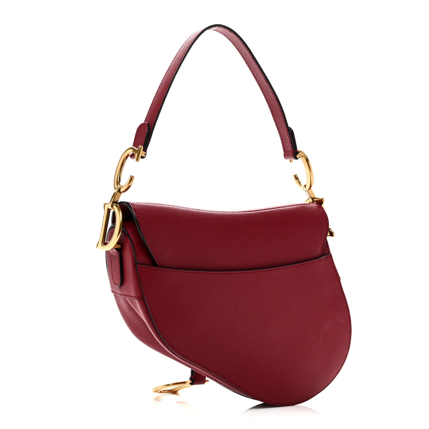 Christian Dior Grained Calfskin Saddle Bag Red 3 of 10