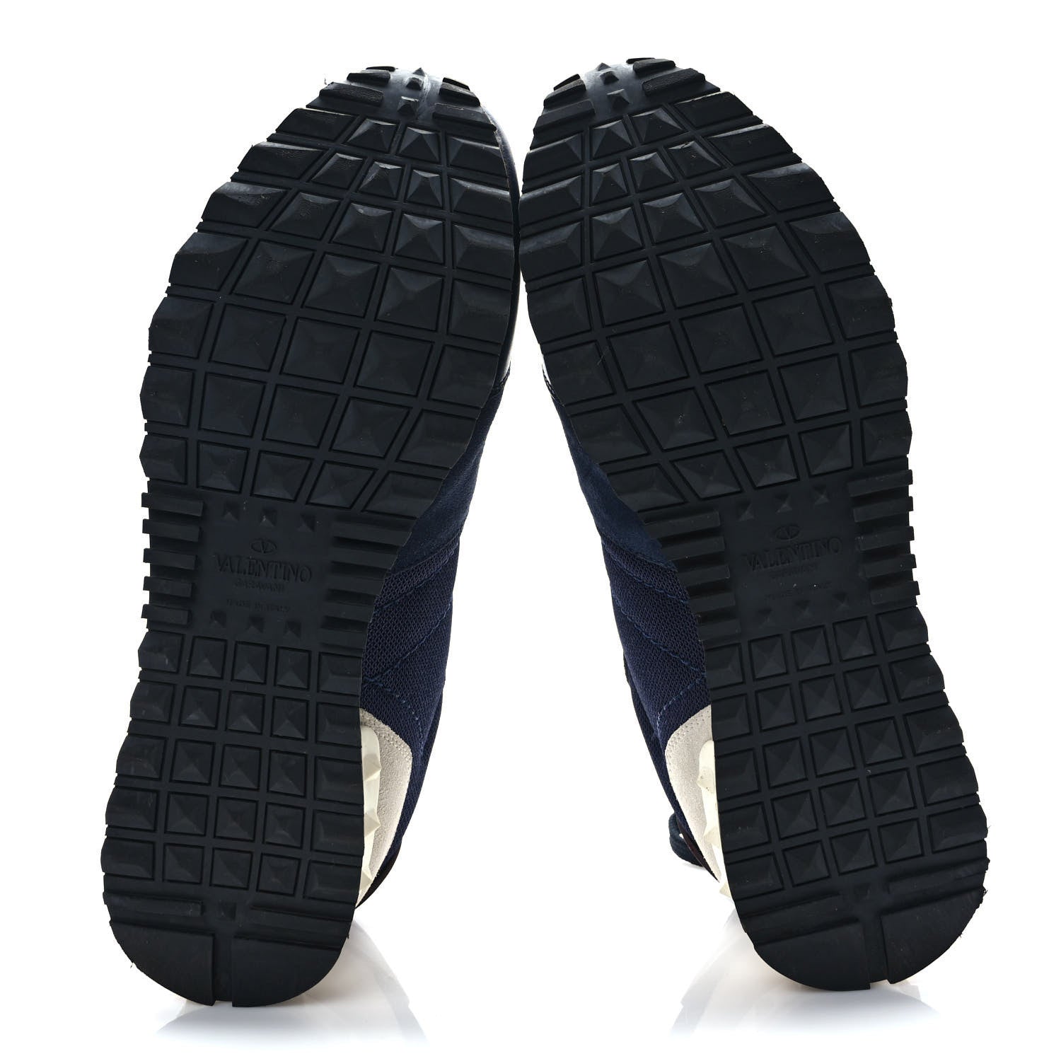 Valentino Garavani Nylon Suede Mens Rockrunner Sneakers 42 Navy 5 of 9