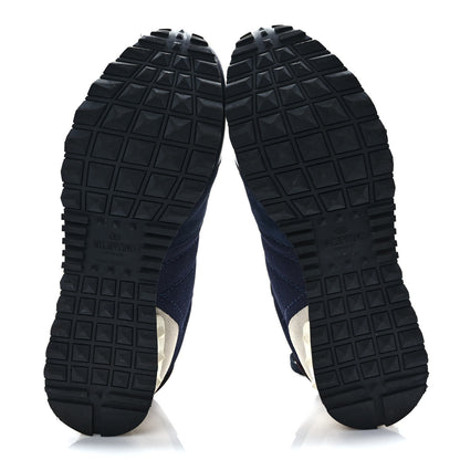 Valentino Garavani Nylon Suede Mens Rockrunner Sneakers 42 Navy 5 of 9