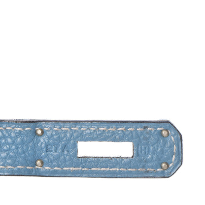 Hermes Taurillon Clemence Birkin 30 Blue Jean 25 of 51