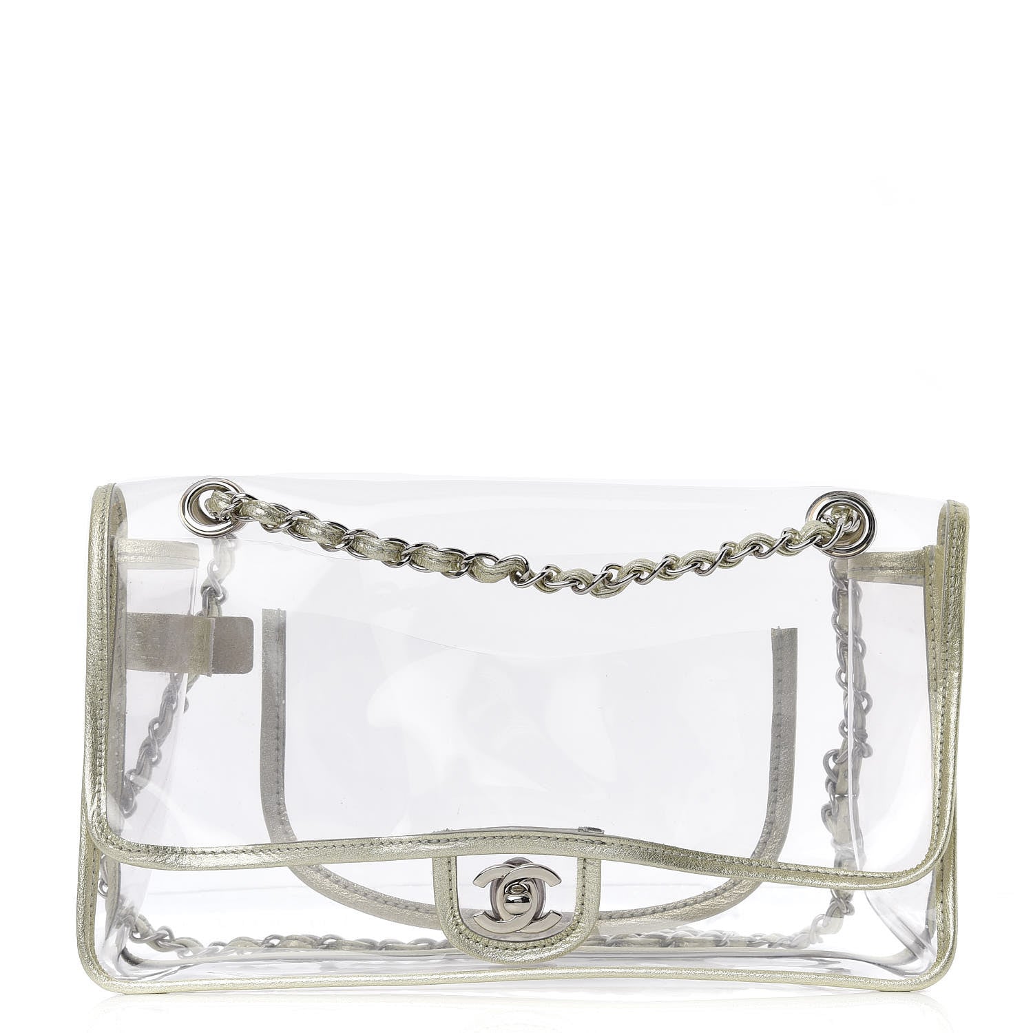 Chanel Lambskin Vinyl Large Naked Flap Silver 1 of 10