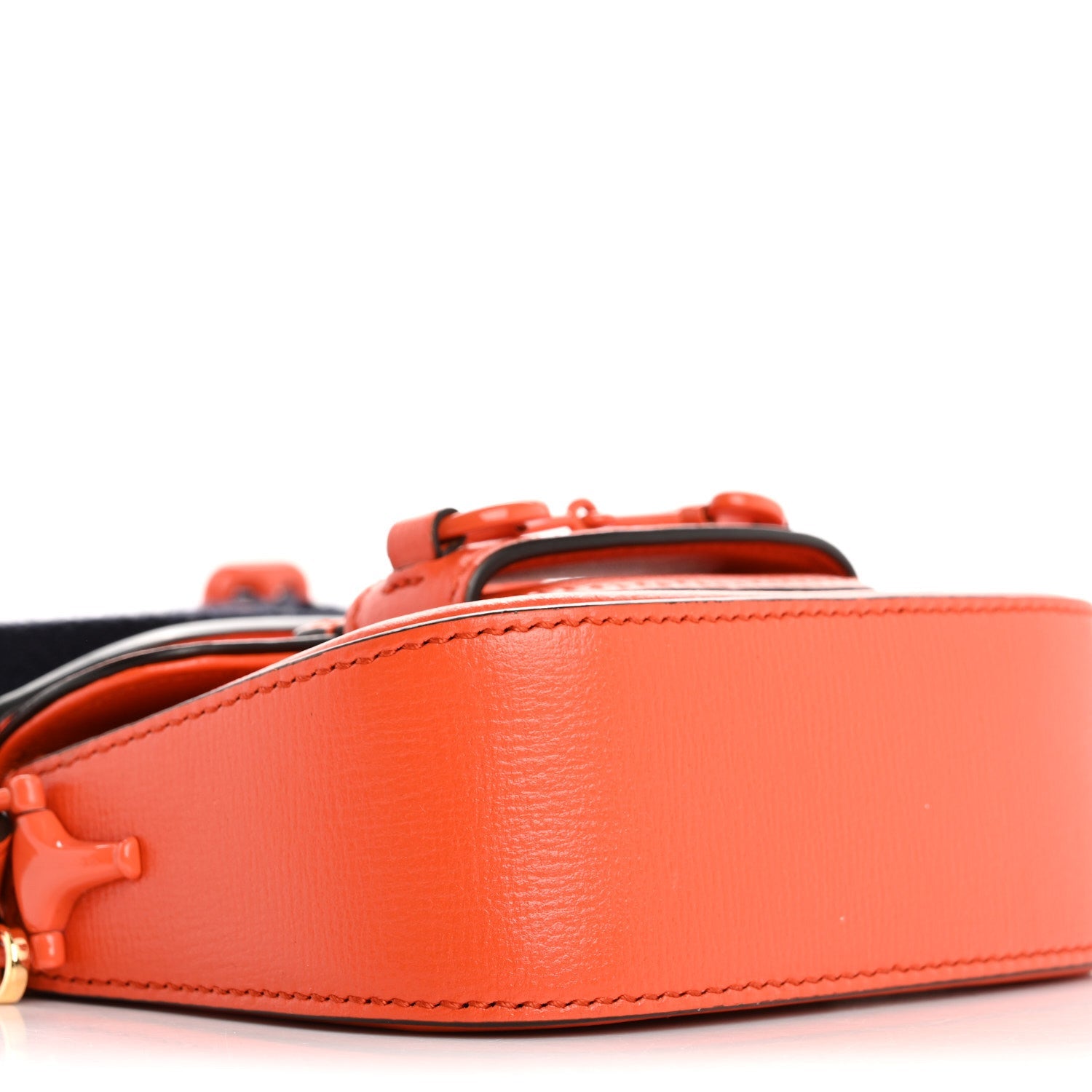 Gucci Azalea Calfskin Web Monochrome Horsebit 1955 Wallet On Strap Orange 9 of 13