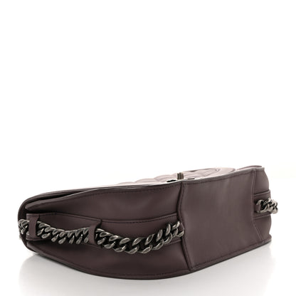 Chanel Calfskin Quilted Large Double Chained Messenger Flap Grey 4 of 10