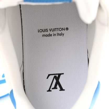 Louis Vuitton LV X YK Calfskin Printed Mens Infinity Dots Trainer Sneakers 11 White Blue 6 of 8