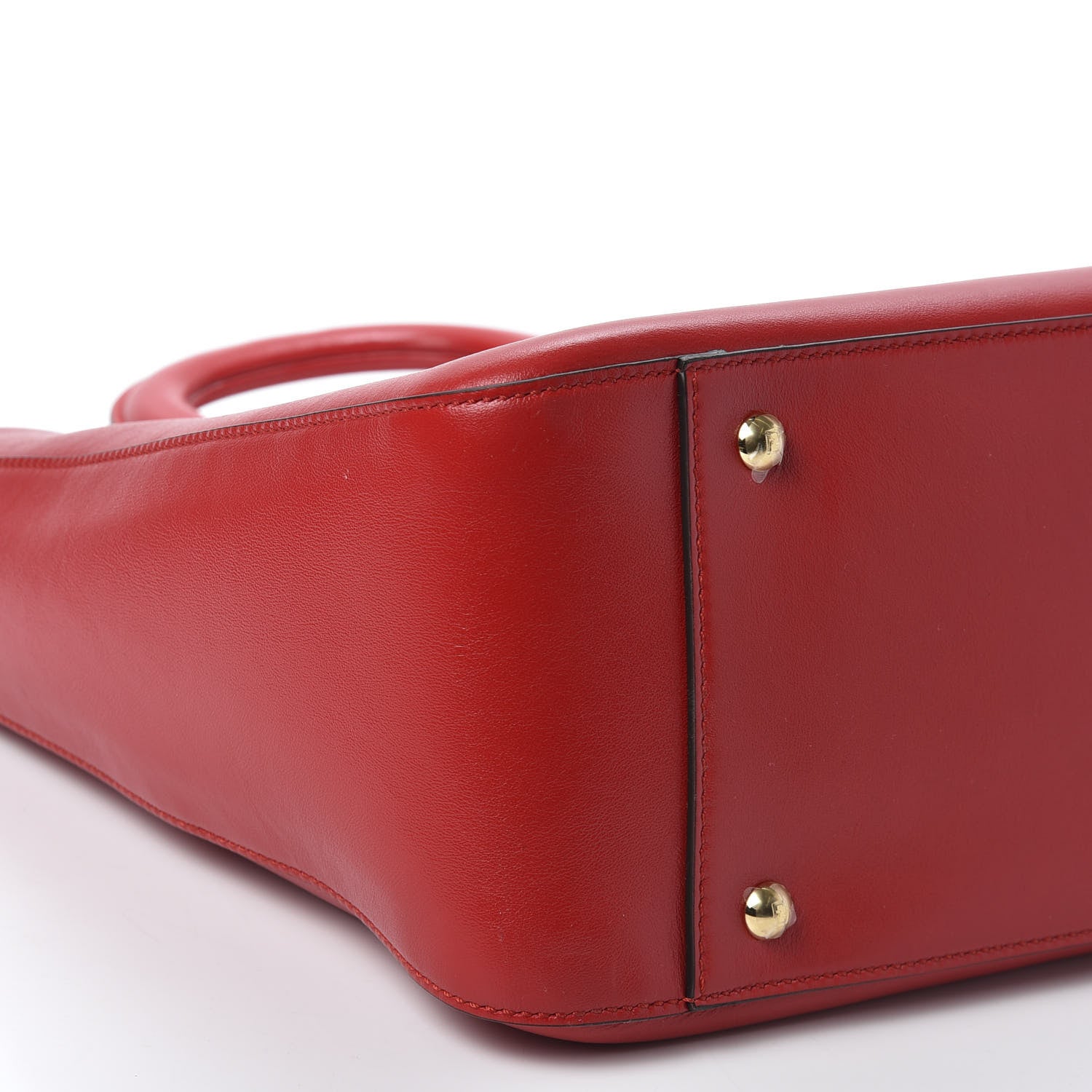 Fendi Vitello Glacier Medium FF Tote Rosso Cardinale 5 of 9
