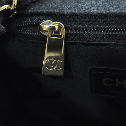 Chanel Wool Contrast Stitch Surpique Mini Flap Charcoal 10 of 12