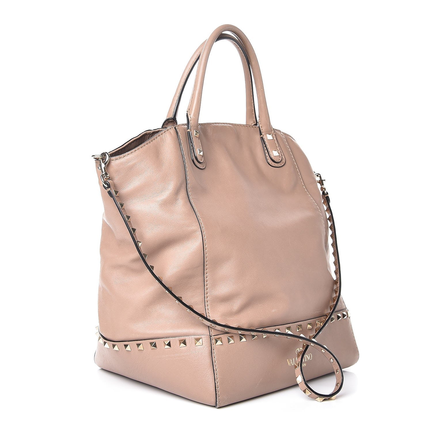Valentino Garavani Calfskin Rockstud New Dome Bucket Tote Poudre 4 of 13