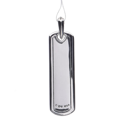 David Yurman Sterling Silver Black Diamond Mens Graphic Cable Ingot Tag Pendant 3 of 4