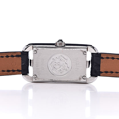 Hermes Stainless Steel Alligator Diamond 17mm Nantucket Jete De Diamants Quartz Watch Noir 5 of 10