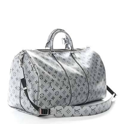 Louis Vuitton Metallic Monogram Keepall Bandouliere 50 Silver 2 of 10