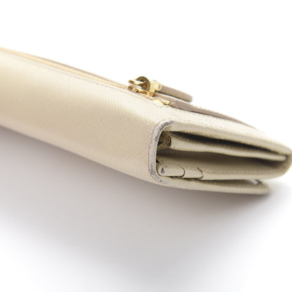 Prada Saffiano Metal Continental Flap Wallet Cera 11 of 13