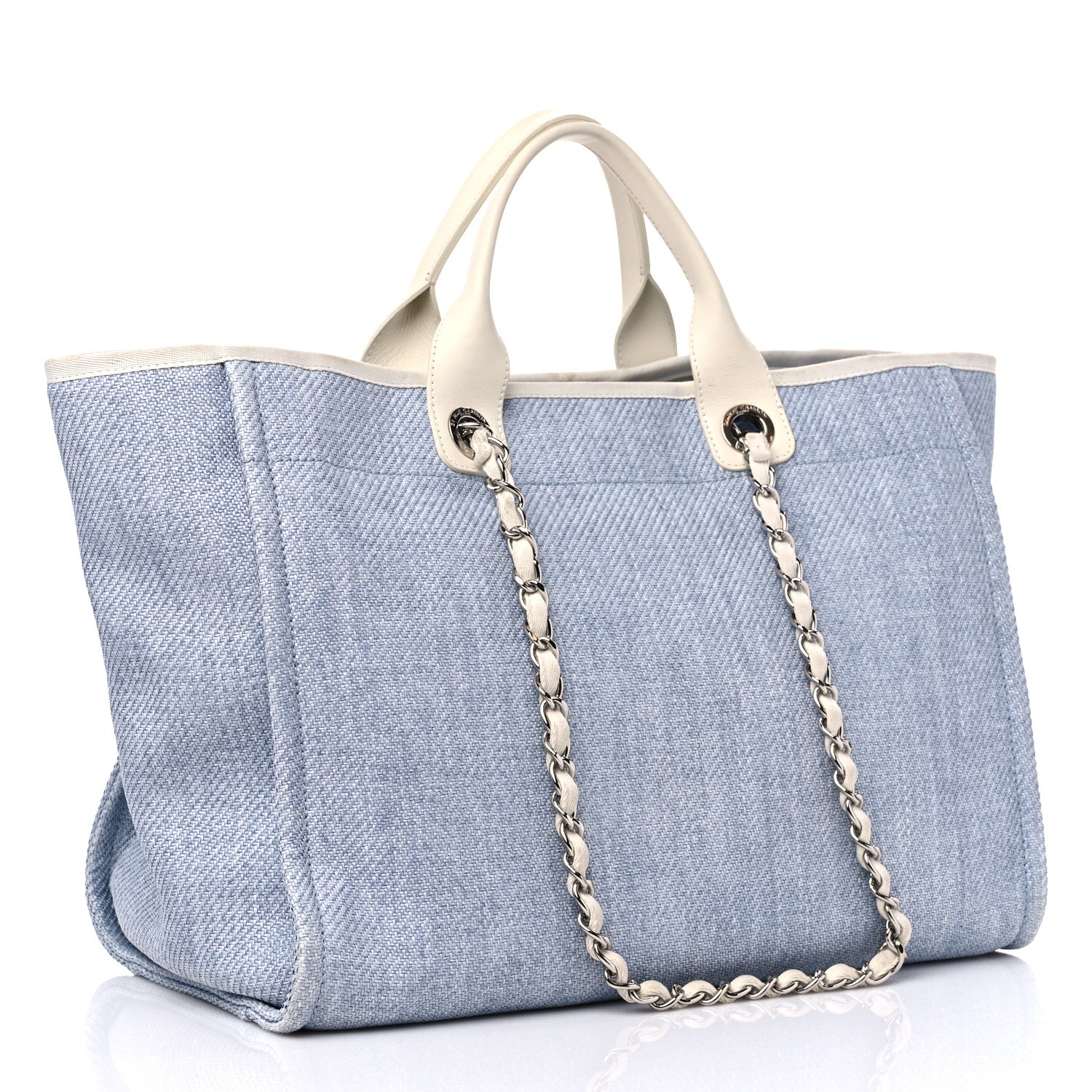 Chanel Canvas Medium Deauville Tote Denim Blue 3 of 14
