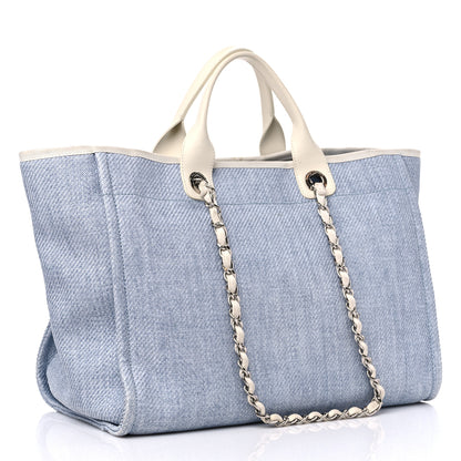 Chanel Canvas Medium Deauville Tote Denim Blue 3 of 14