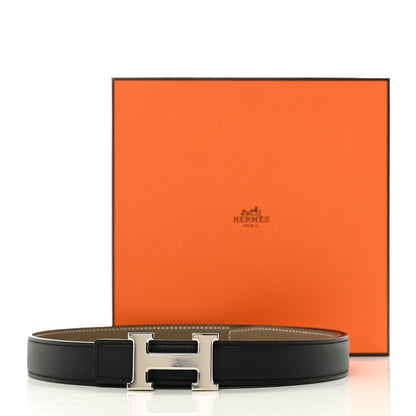 Hermes Swift Epsom 24mm Mini H Belt 75 30 Black Etoupe 6 of 6
