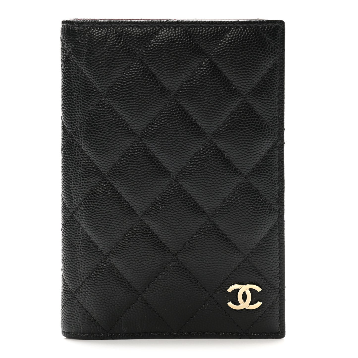 Caviar Quilted Passport Holder Black