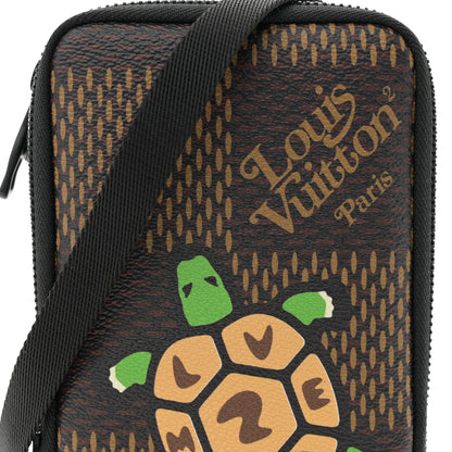 Louis Vuitton X NIGO Giant Damier Ebene Tortoise Double Phone Pouch 8 of 11