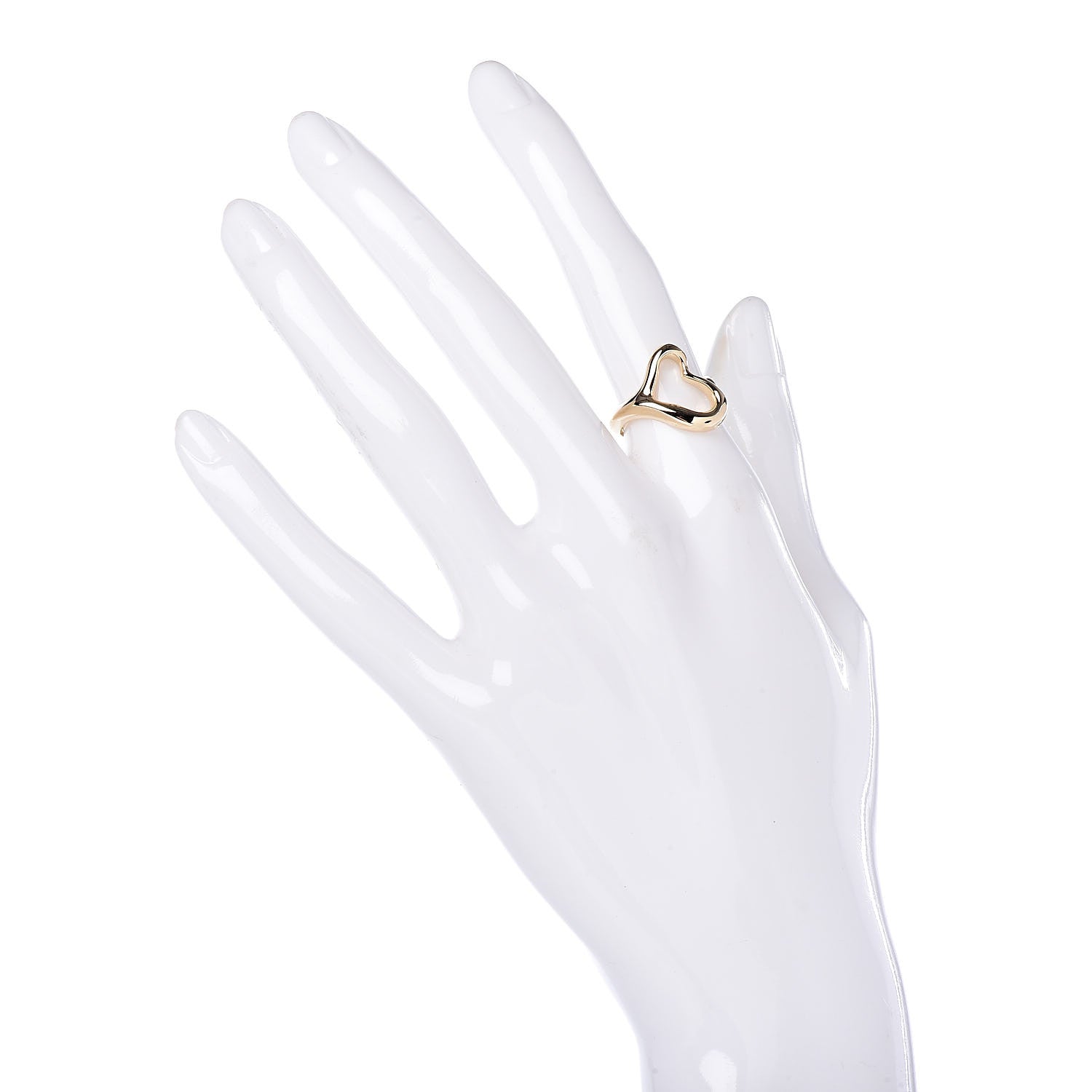 Tiffany 18K Yellow Gold Small Elsa Peretti Open Heart Ring 49 5 2 of 5