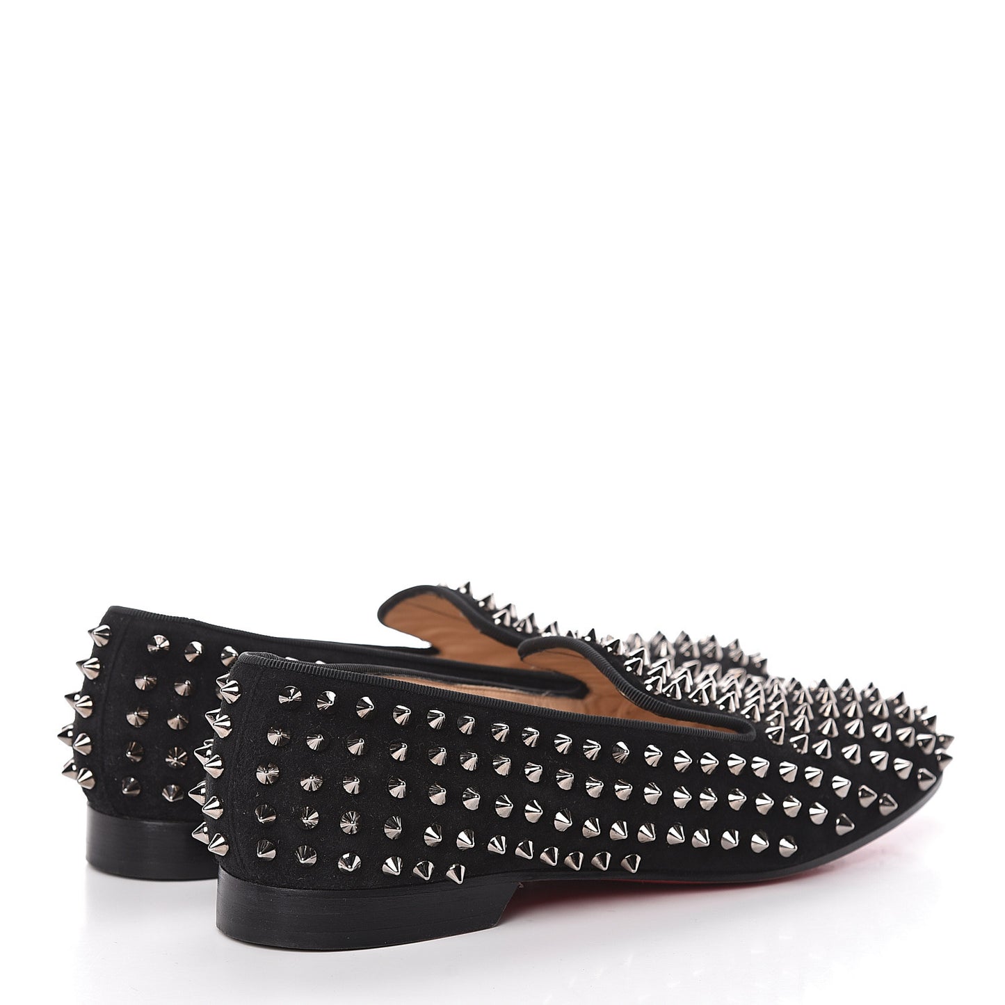 Suede Mens Rollerboy Spikes Flat Loafers 39.5 Black
