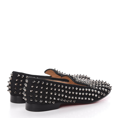 Christian Louboutin Suede Mens Rollerboy Spikes Flat Loafers 39.5 Black 4 of 14