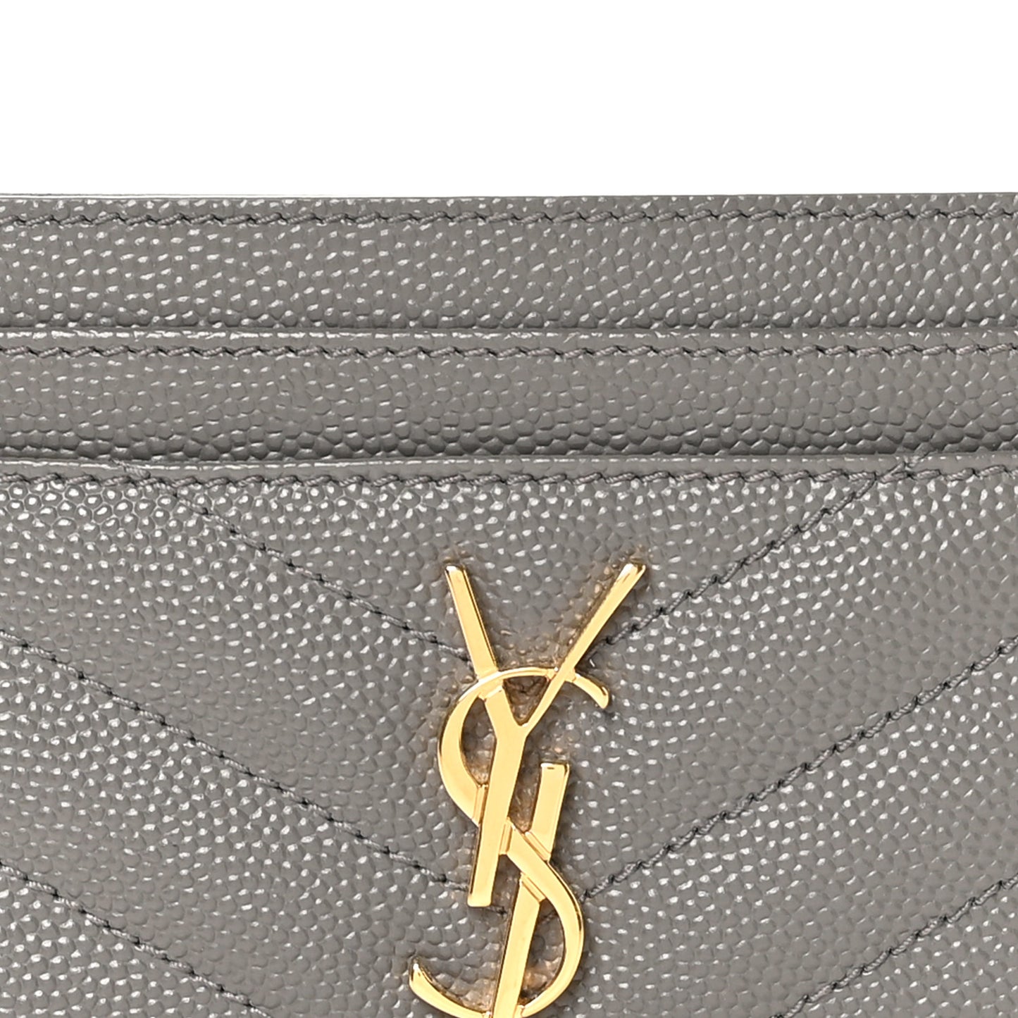 Grain De Poudre Matelasse Chevron Monogram Credit Card Case Earth