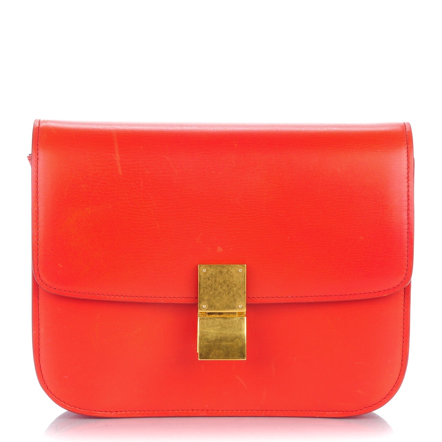 Celine Box Calfskin Medium Classic Box Flap Bag Poppy 1 of 11