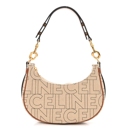 Celine Canvas Calfskin All Over Print Medium Ava Shoulder Bag Natural Tan 1 of 10