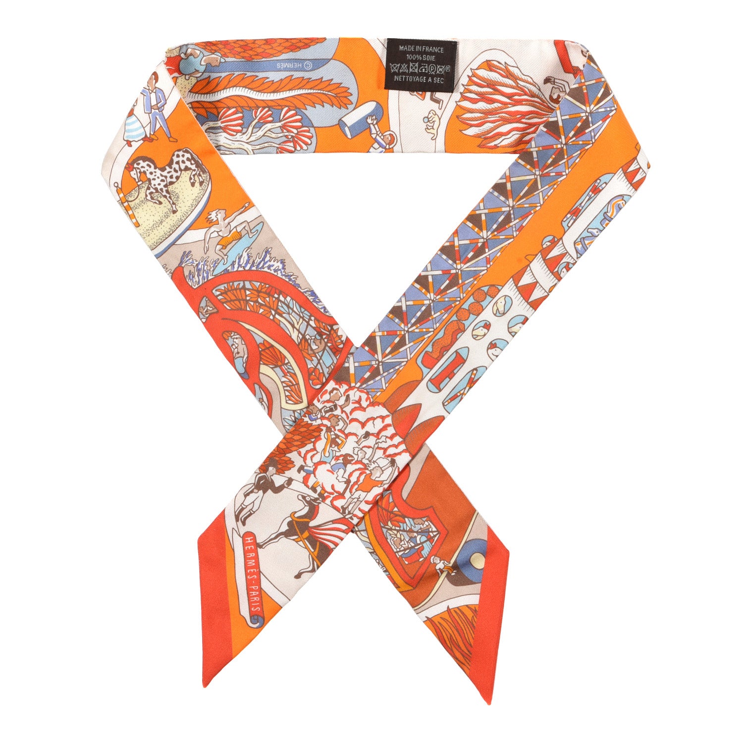 Hermes Silk Exposition Universelle Twilly Orange Ciel Brique 1 of 4