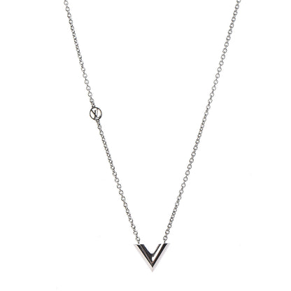 Louis Vuitton Metal Essential V Supple Necklace Silver 1 of 6