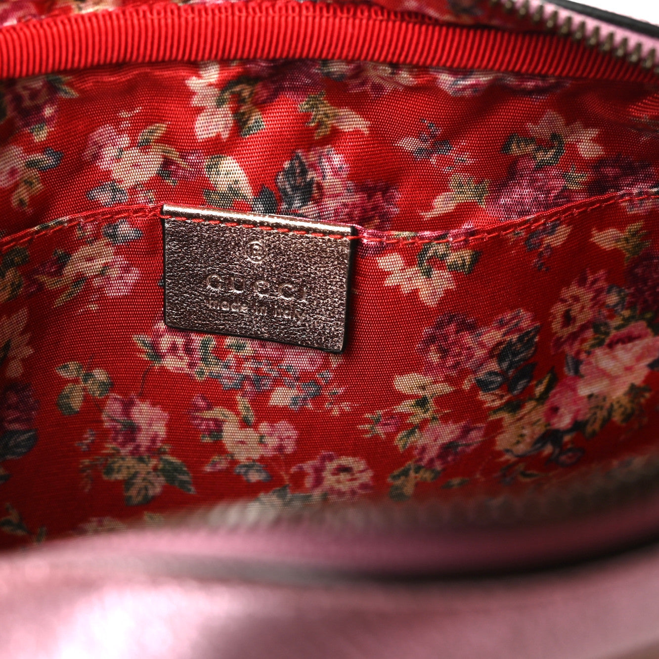 Gucci Laminated Nappa Trapuntata Small Zumi Shoulder Bag Rosa Lago Rame 8 of 9