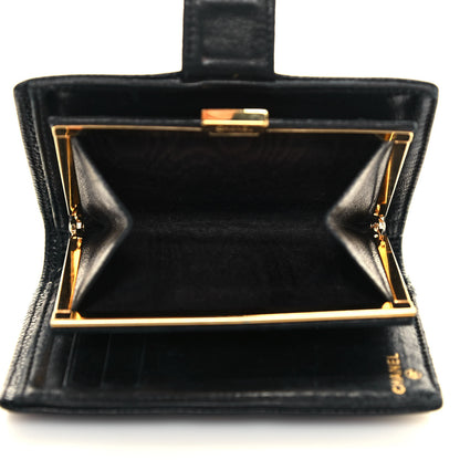 Chanel Caviar Timeless CC Compact French Wallet Black 6 of 12