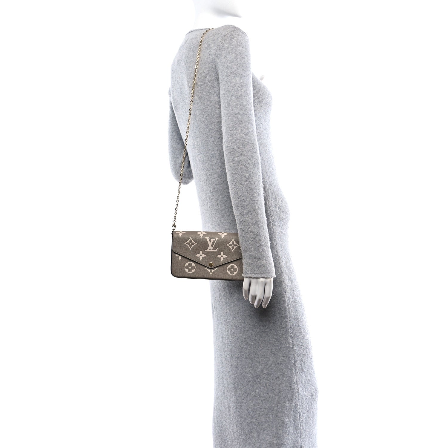 Louis Vuitton Empreinte Monogram Giant Felicie Pochette Tourterelle Creme 2 of 10
