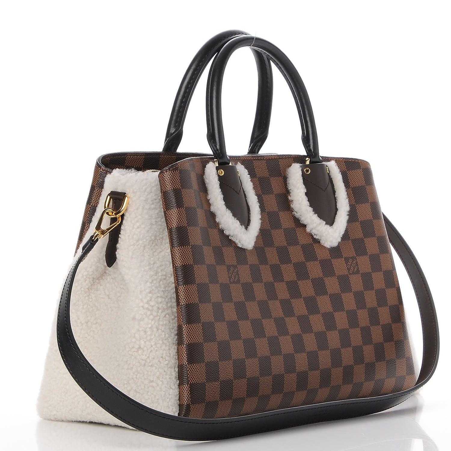 Louis Vuitton Damier Ebene Shearling Normandy 4 of 9