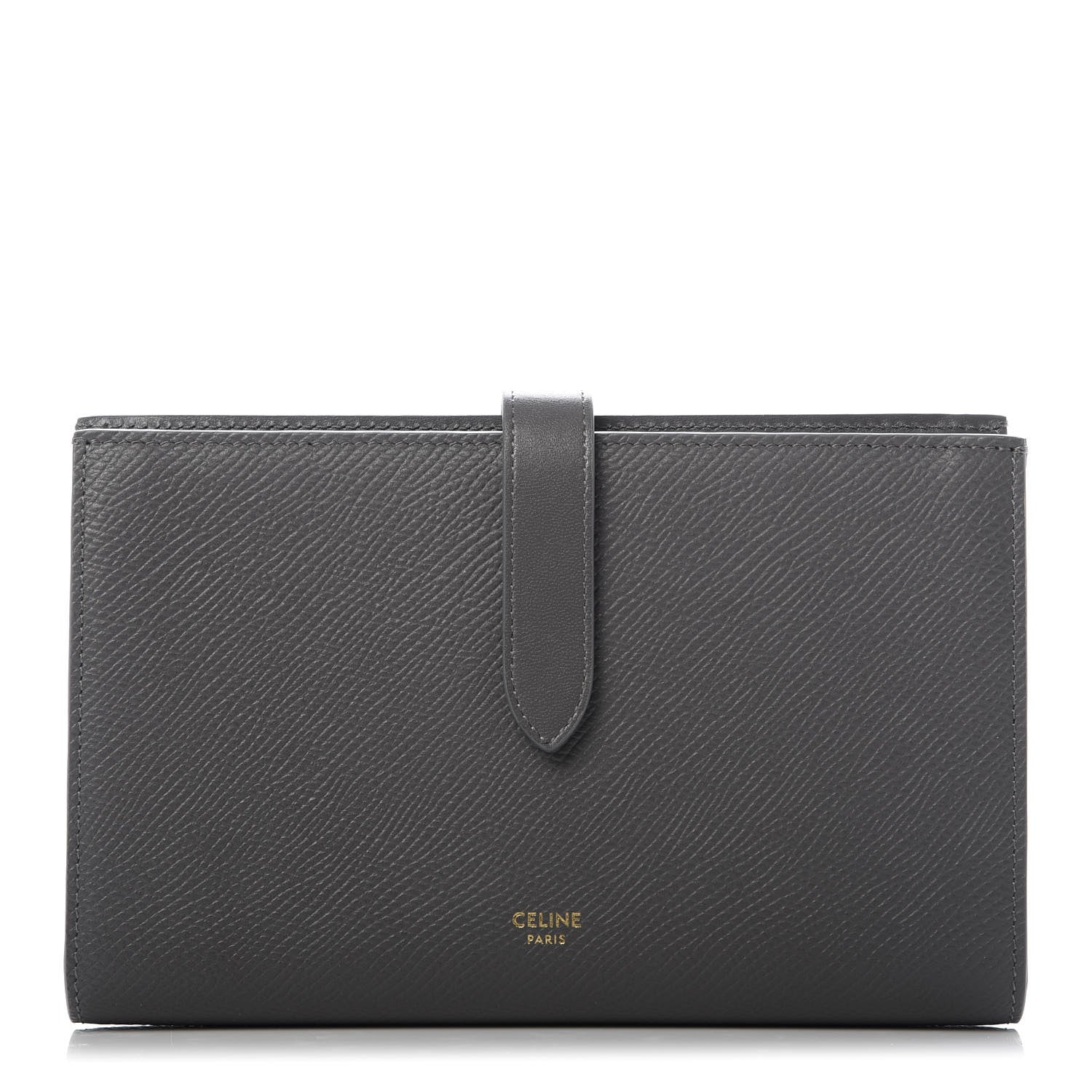 Celine Grained Calfskin Large Multifunction Strap Wallet Grey 1 of 10