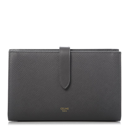 Celine Grained Calfskin Large Multifunction Strap Wallet Grey 1 of 10