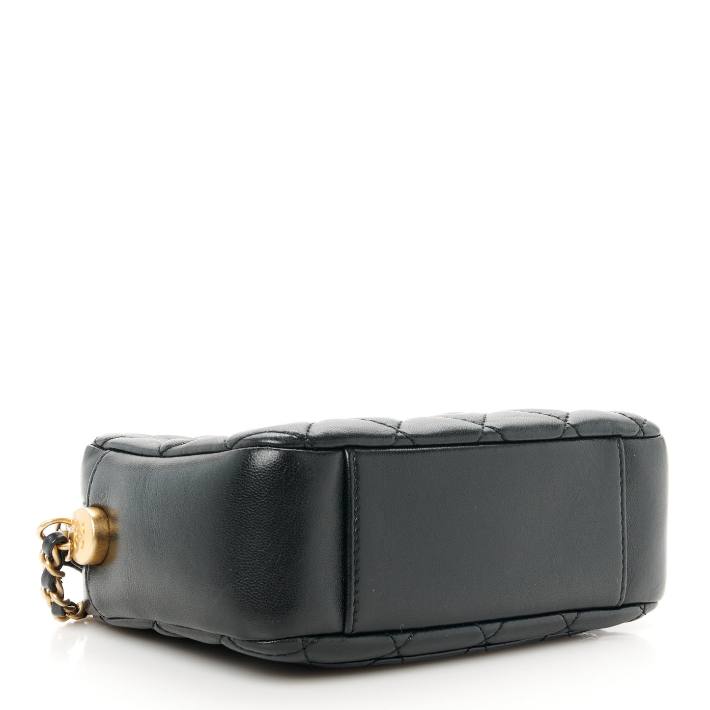 Lambskin Quilted CC Pearl Crush Camera Case Black