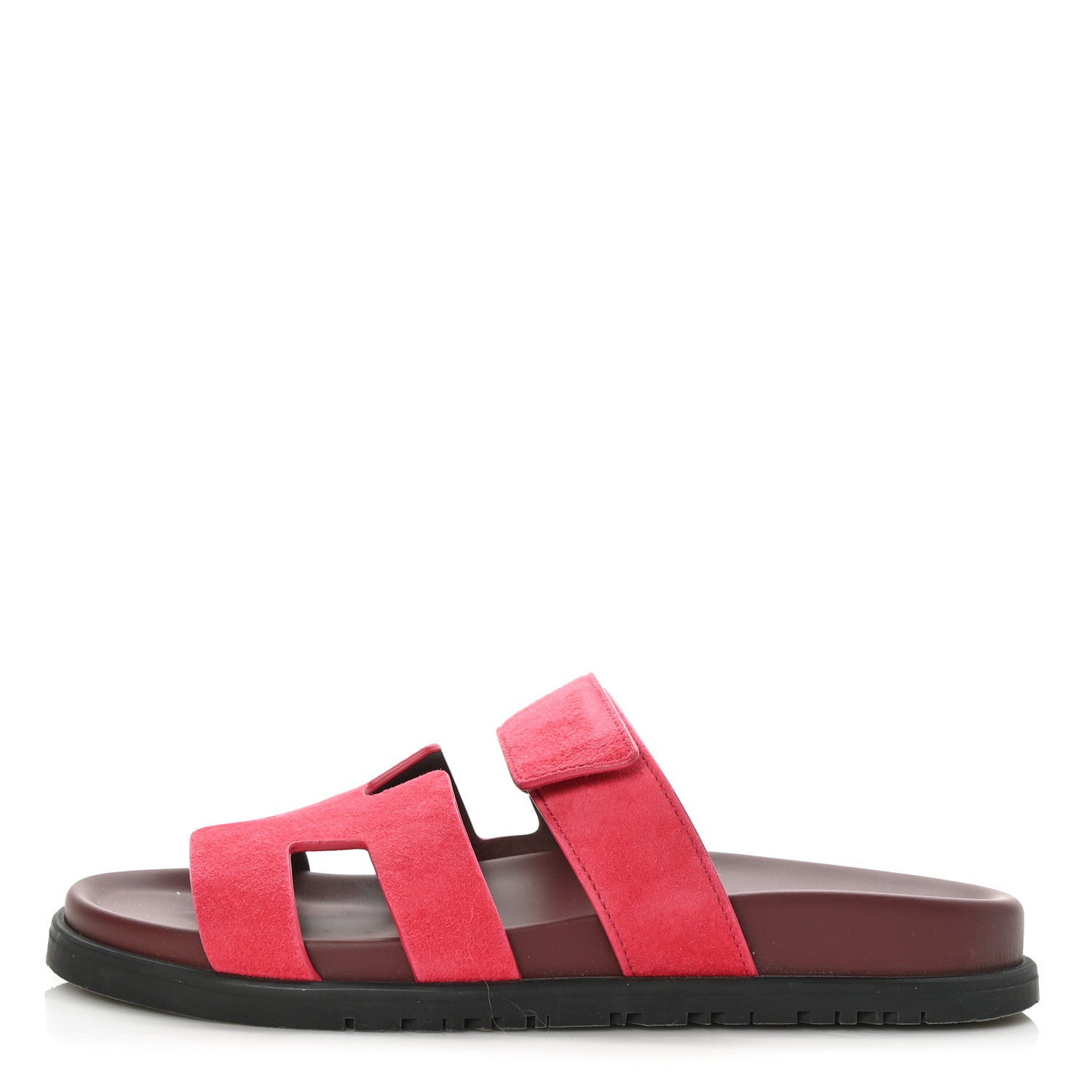 Hermes Suede Goatskin Womens Chypre Sandals 36.5 Rose Framboise 1 of 9