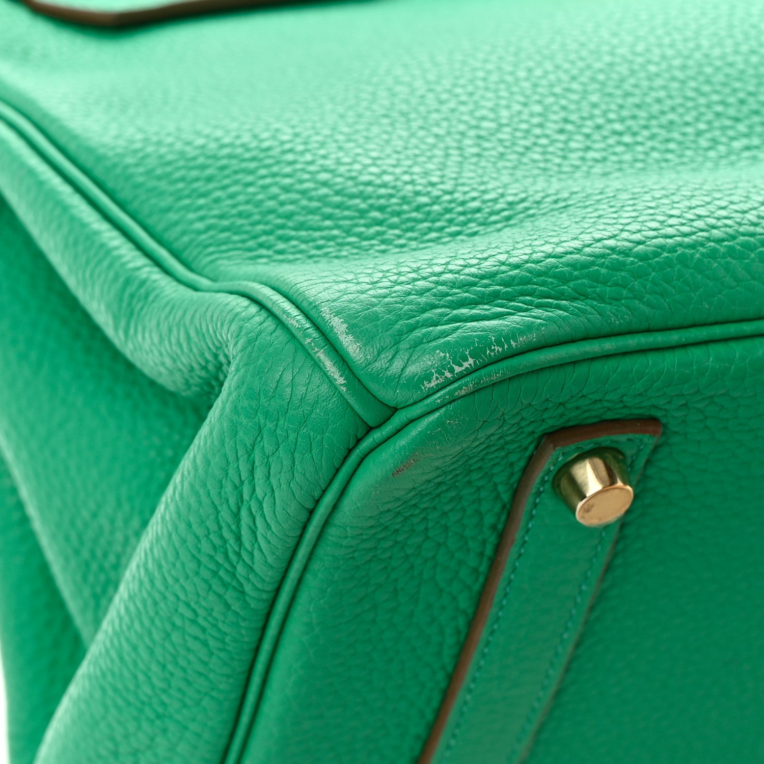 Hermes Taurillon Clemence Birkin 35 Menthe 9 of 26