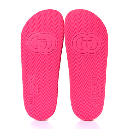 Gucci Rubber Web Womens Criss Cross Slide Sandals 42 Coral New Shamarock 5 of 9