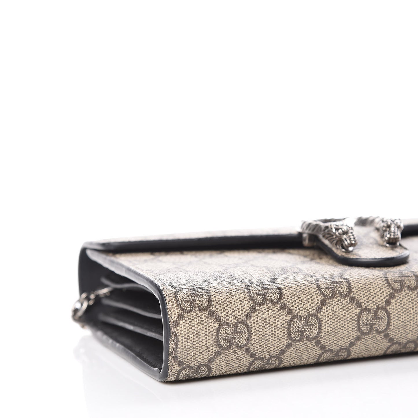 GG Supreme Monogram Mini Dionysus Chain Wallet Beige Black
