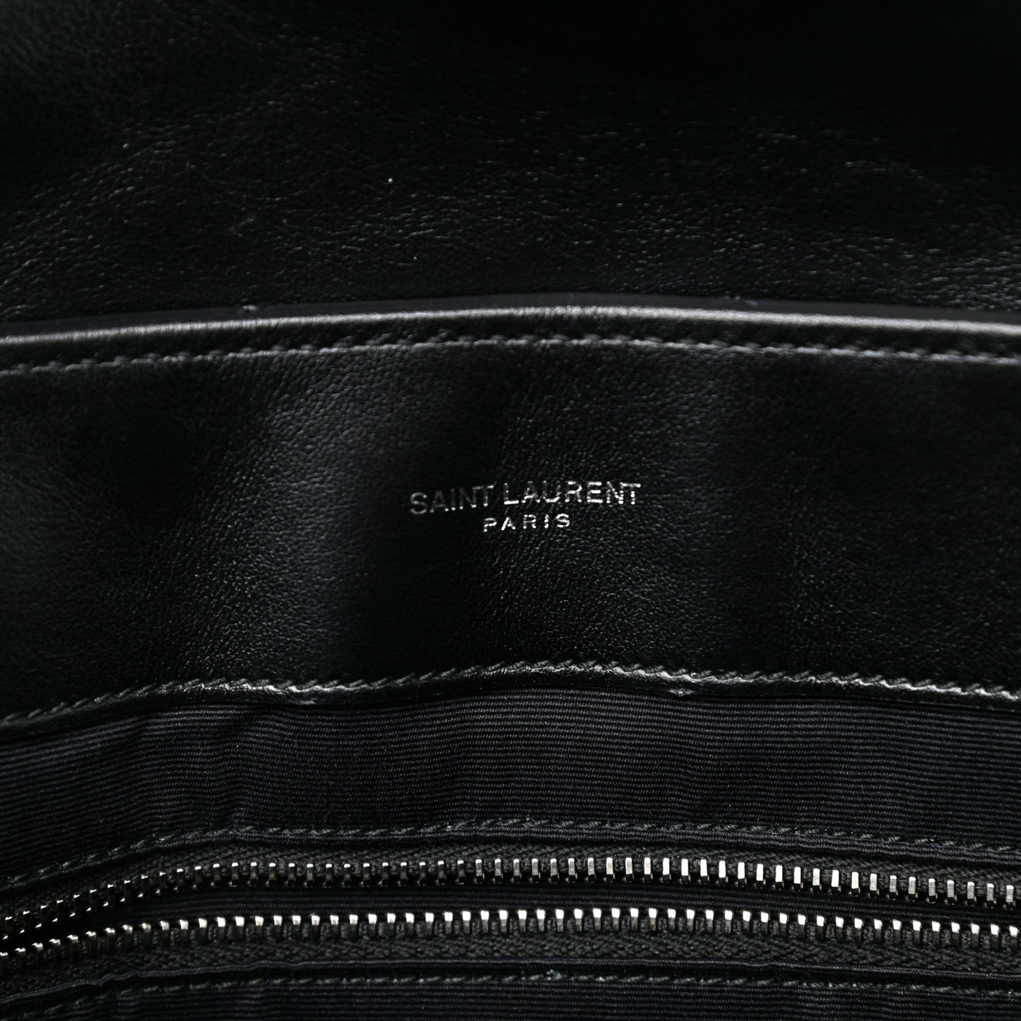 Calfskin Y Quilted Monogram Medium Loulou Chain Satchel Black
