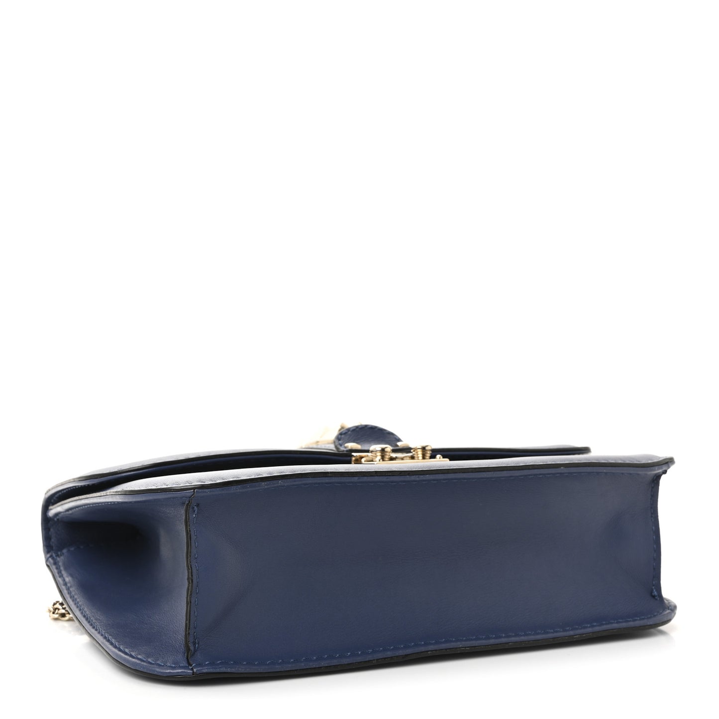 Vitello Medium Glam Lock Rockstud Flap Indigo