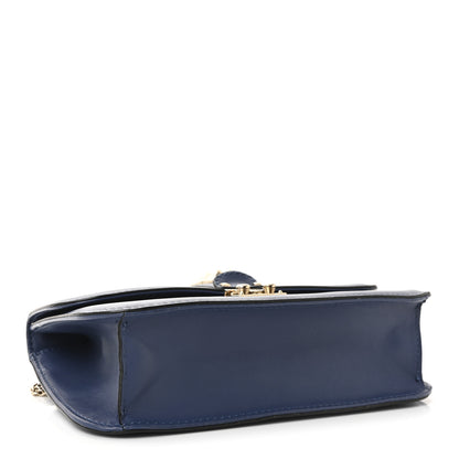 Valentino Garavani Vitello Medium Glam Lock Rockstud Flap Indigo 4 of 9