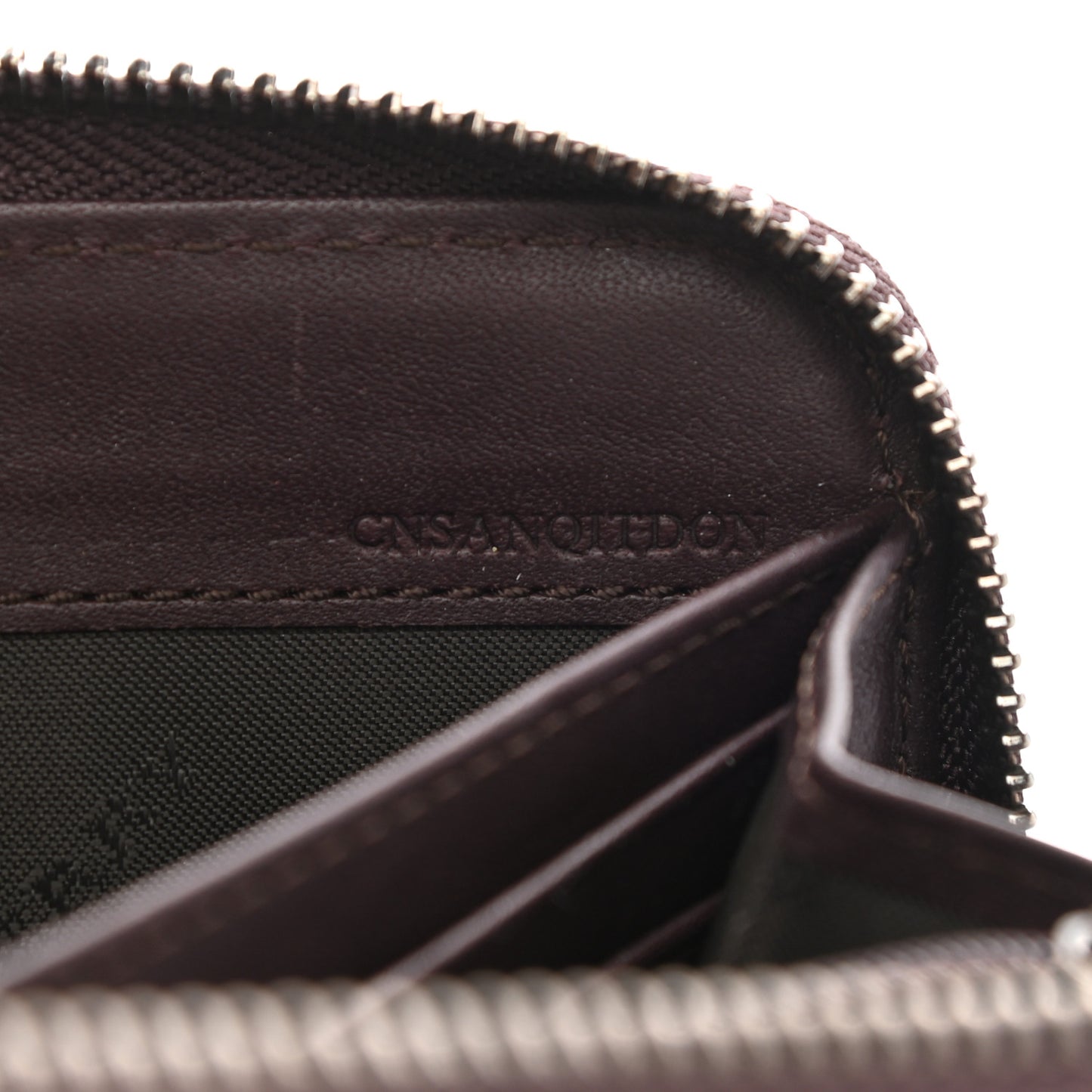 Smoked Check Zip Around Wallet Chocolate