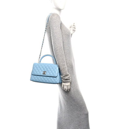 Chanel Caviar Quilted Small Coco Chain Handle Flap Light Blue 2 of 12